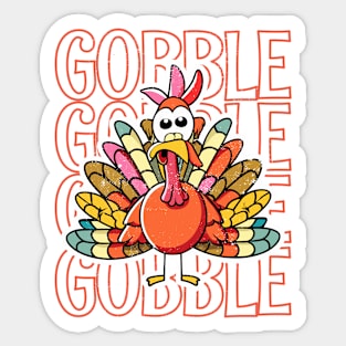 Gobble Gobble Gobble Gobble Happy Thanksgiving Sticker